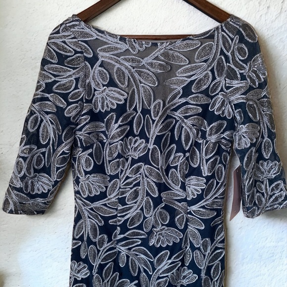 NWT JS COLLECTIONS Embroidered Soutache Elbow Sleeve Cocktail Party Dress Size 8 - Picture 7 of 16